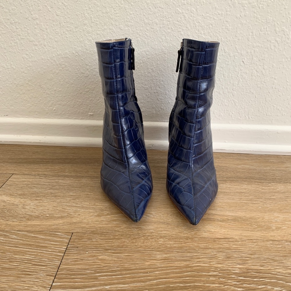 Zara Leather Animal Print Heeled Bootie - Picture 5 of 6